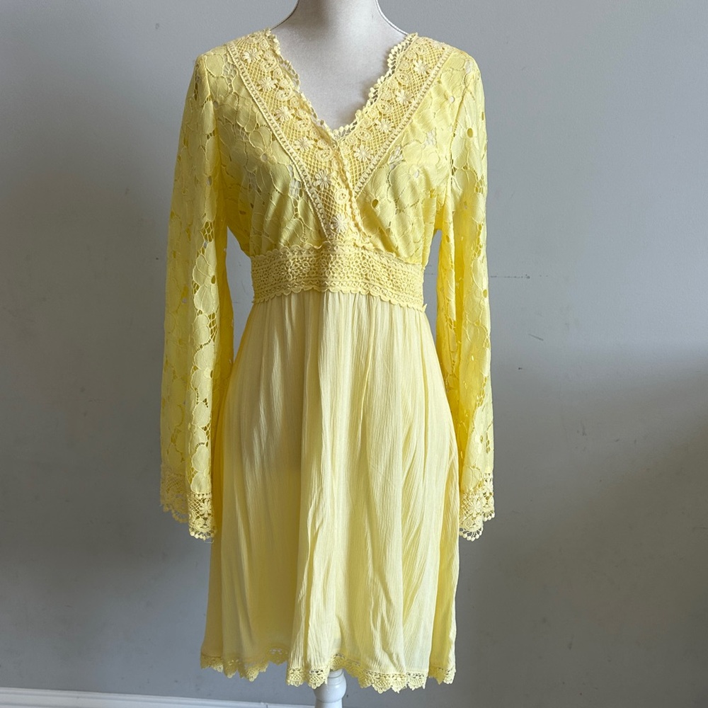 Soieblu Sunny Yellow Lace Dress
